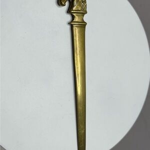 Brass Letter Opener with Decorative Handle